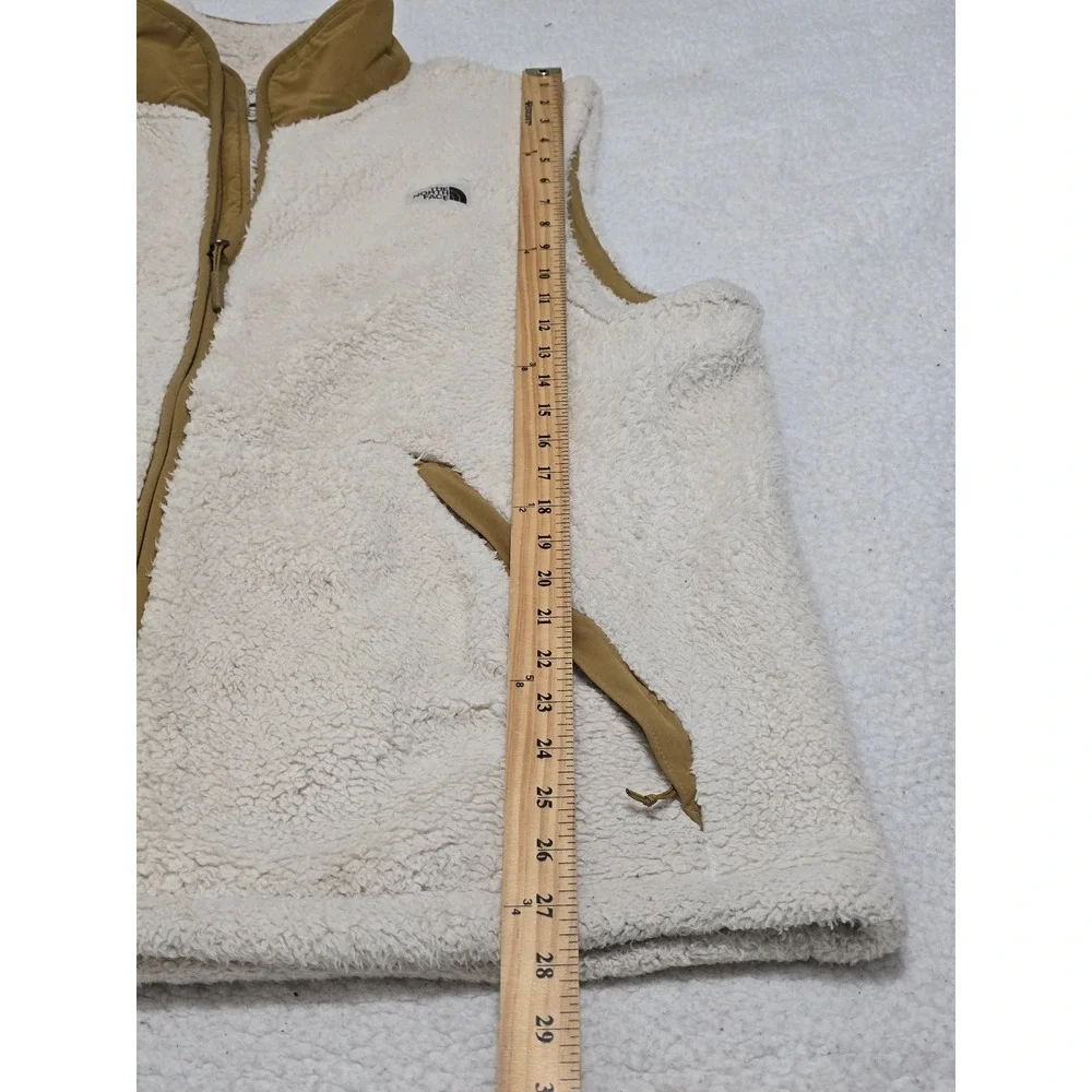 The North Face Mens Sherpa Fleece Vest XL‎ Cream Tan Full Zip High Pile NF0A4P8G